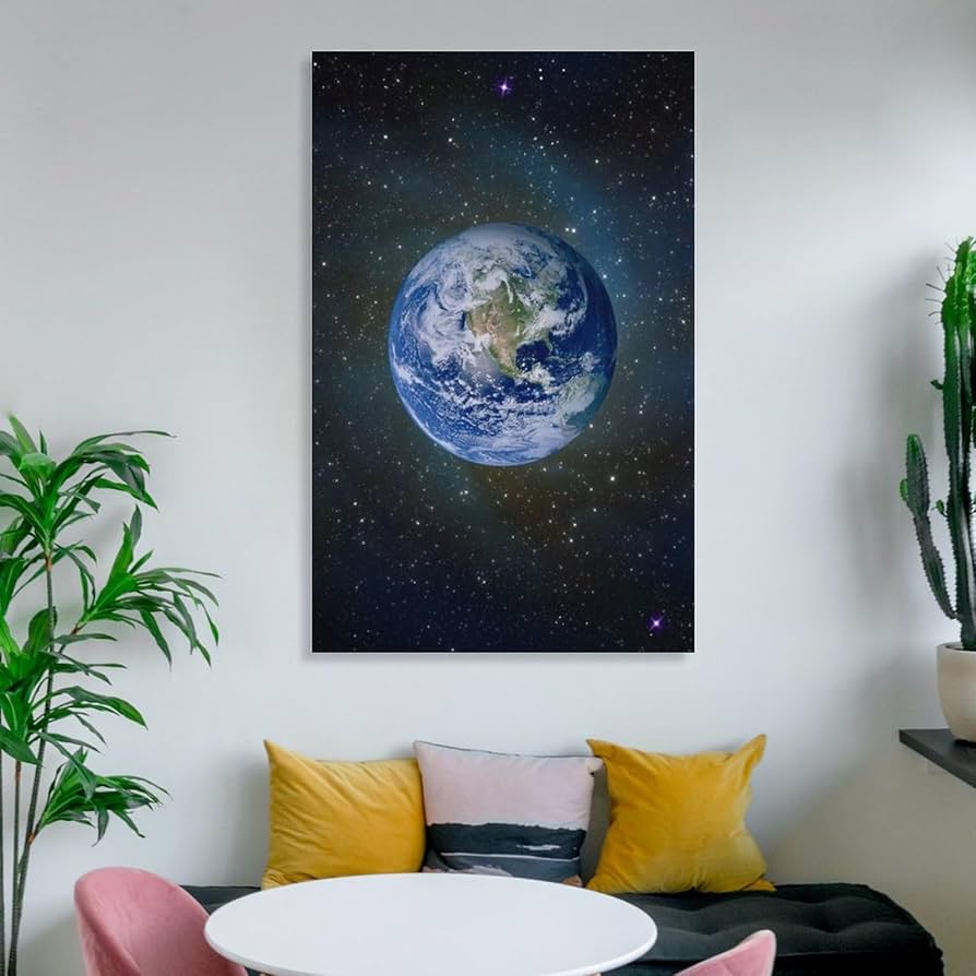 【インテリアアート】絵画◾️インテリア雑貨◾️インテリア◾️アート◾️抽象画◾️宇宙 Amazon.co.jp: 絵画 宇宙の中の地球インテリア 絵画 アート